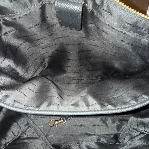 Michael Kors Maddie Medium Black Crossgrain Leather Tote – Gently Used - Picture 10 of 14
